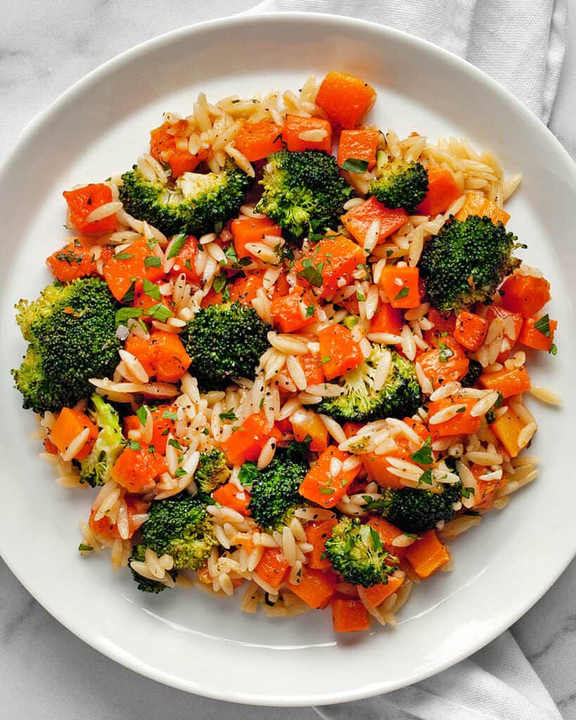 Roasted Butternut Squash Broccoli Orzo