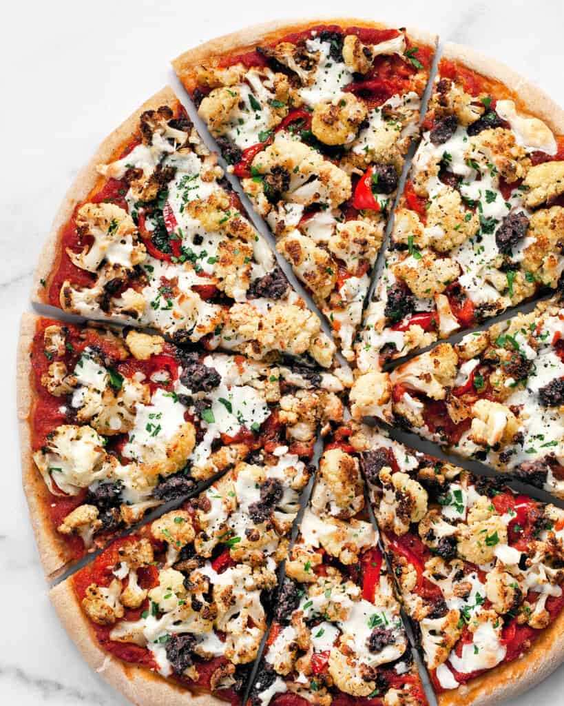 Pizza with Cauliflower and Olives