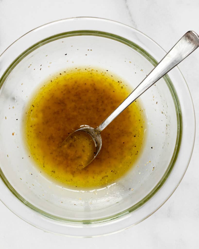 Mustard vinaigrette in a bowl