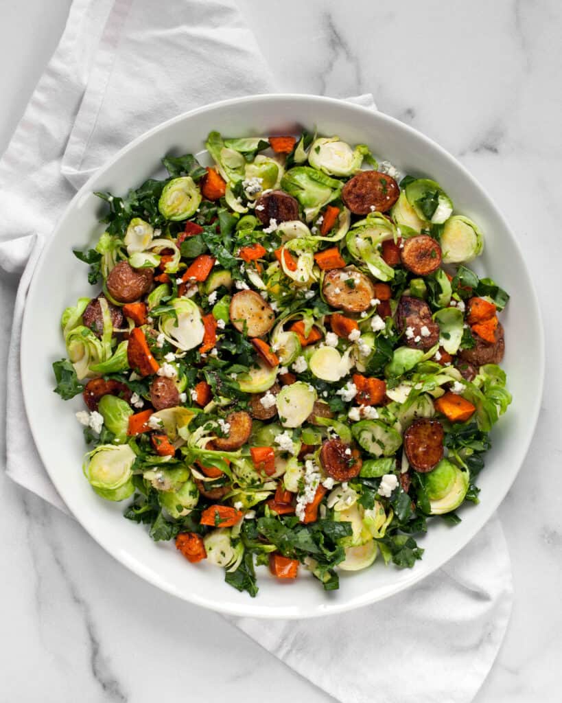 Roasted Potato Brussels Sprout Salad