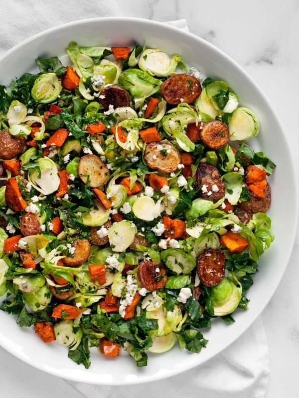 Roasted Potato Brussels Sprout Salad