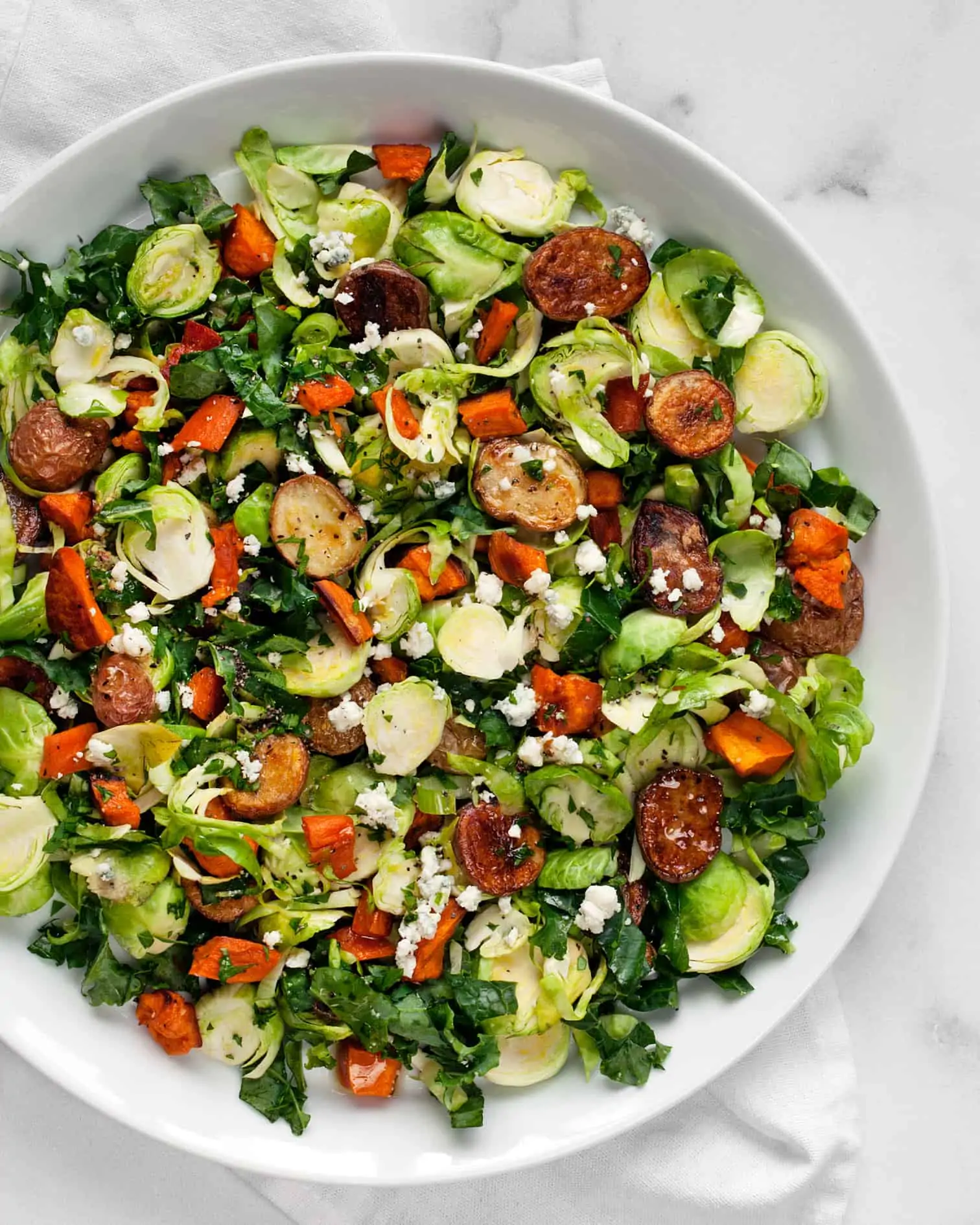 Roasted Potato Brussels Sprout Salad