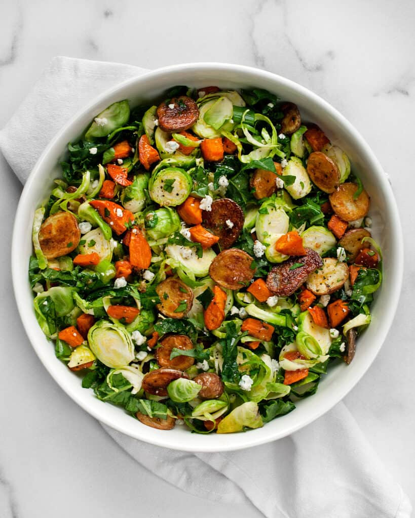 Brussels Sprout Salad with Roasted Potatoes