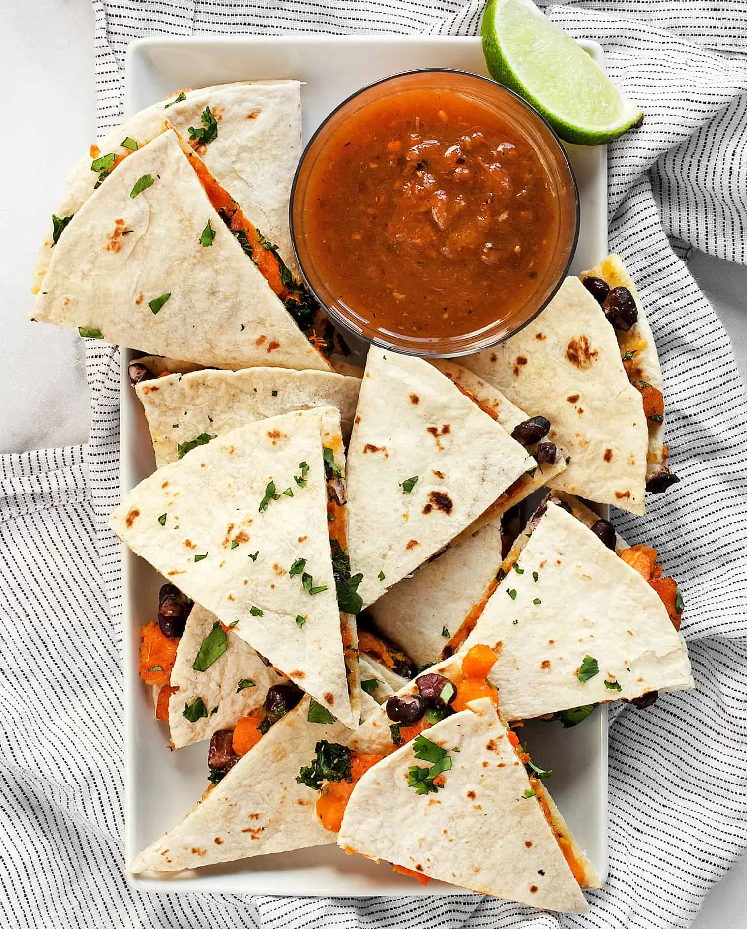 Sheet Pan Sweet Potato Black Bean Quesadillas