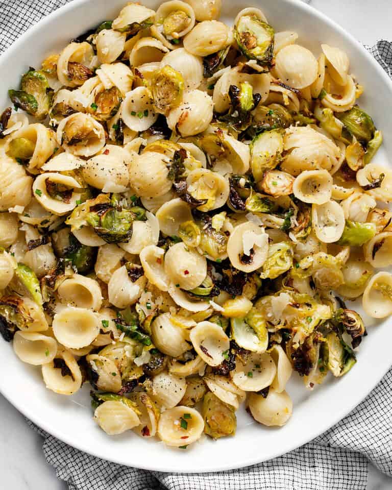 Roasted Brussels Sprout Pasta with Lemon & Garlic Last Ingredient