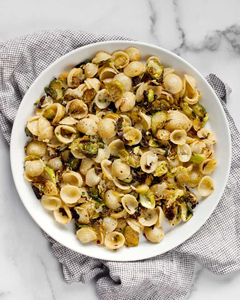 Roasted Brussels Sprout Pasta with Lemon & Garlic Last Ingredient