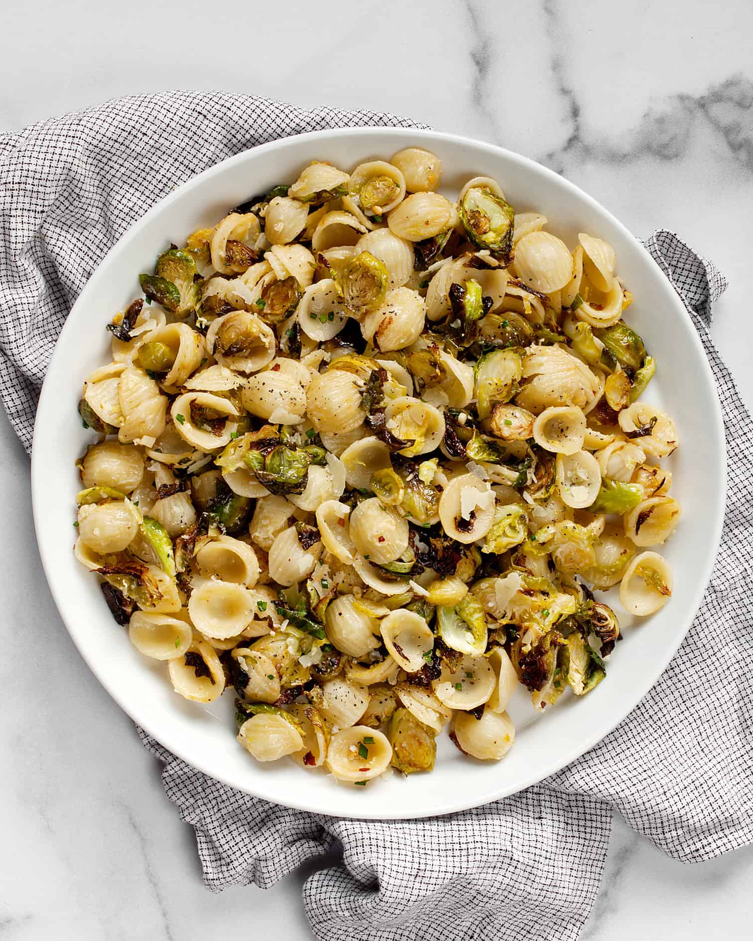 Roasted Brussels Sprout Pasta with Lemon & Garlic Last Ingredient