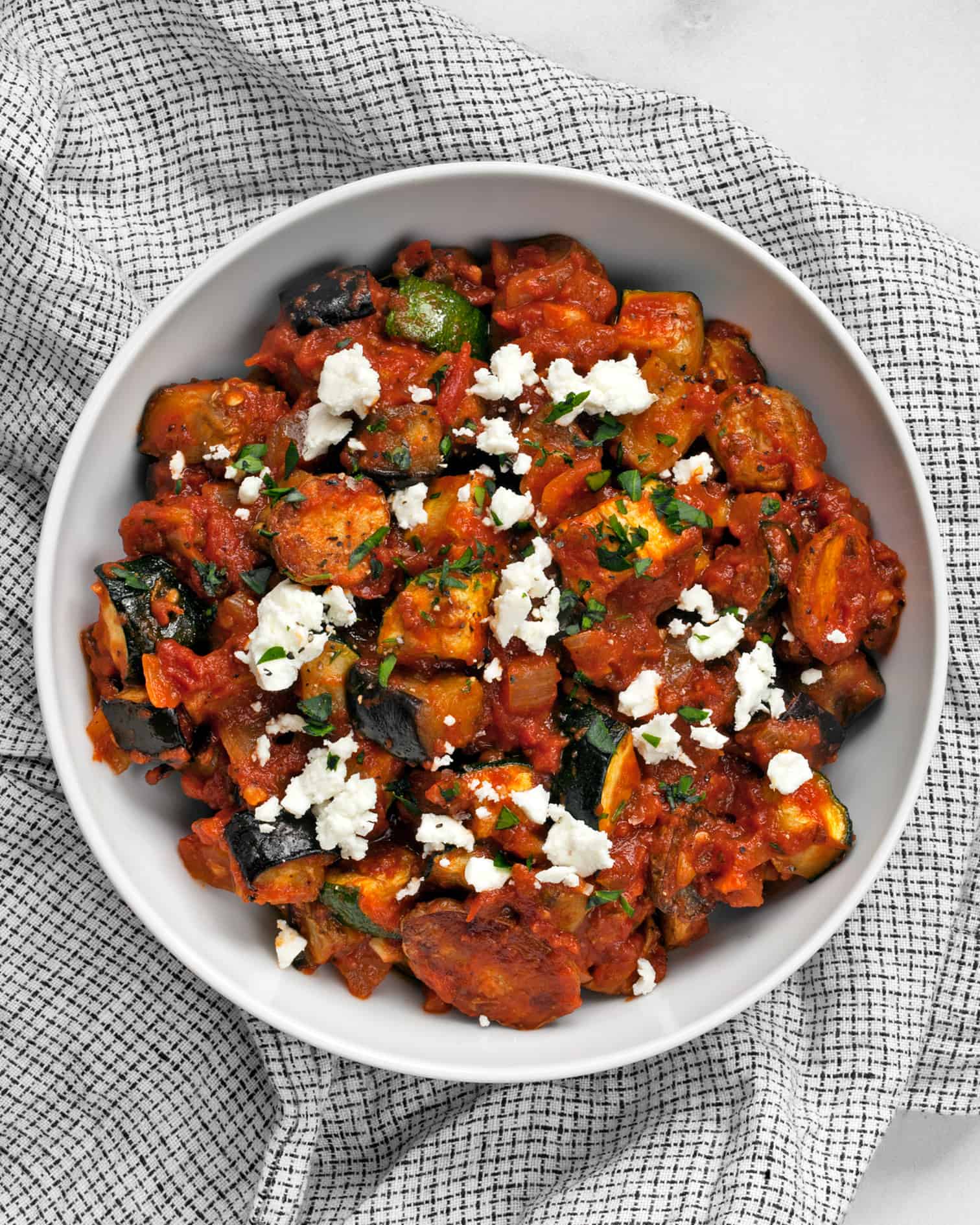 Roasted Eggplant Zucchini Tomato Stew Last Ingredient