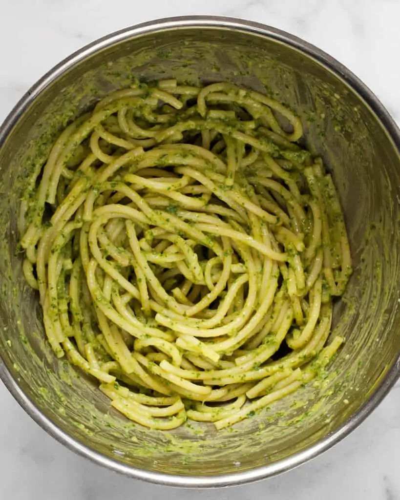 Stir the pesto into the pasta