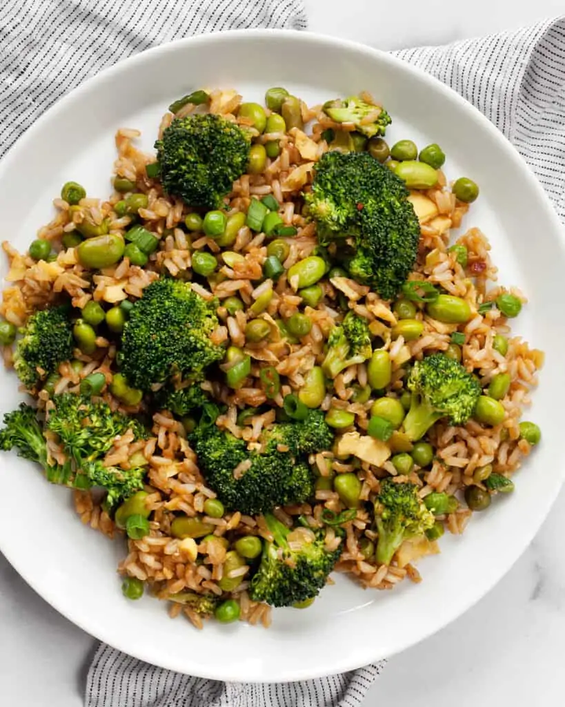 Broccoli Edamame Pea Fried Rice