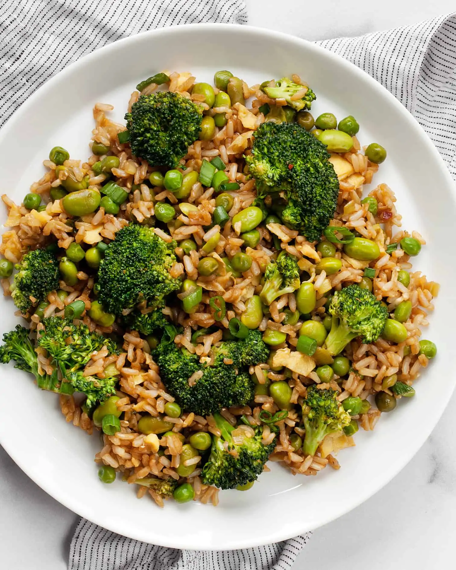 Broccoli Edamame Pea Fried Rice