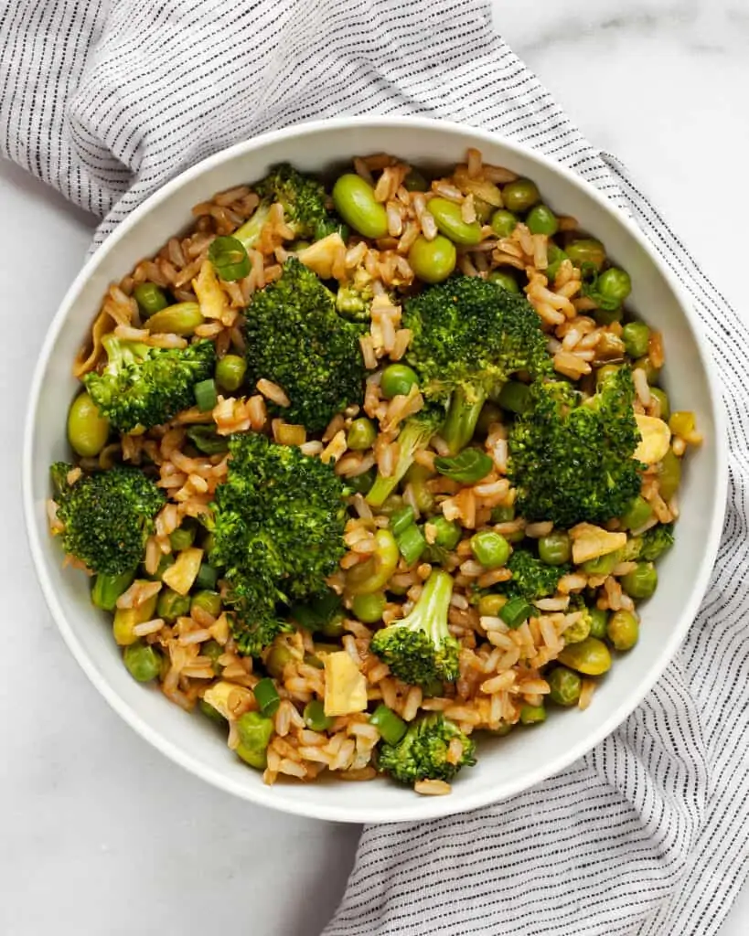 Broccoli Edamame Pea Fried Rice