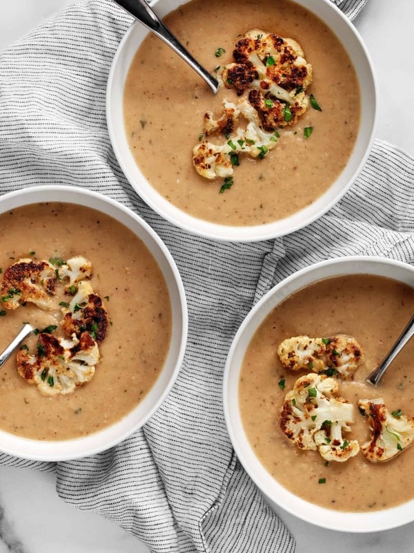 Cauliflower White Bean Tahini Soup