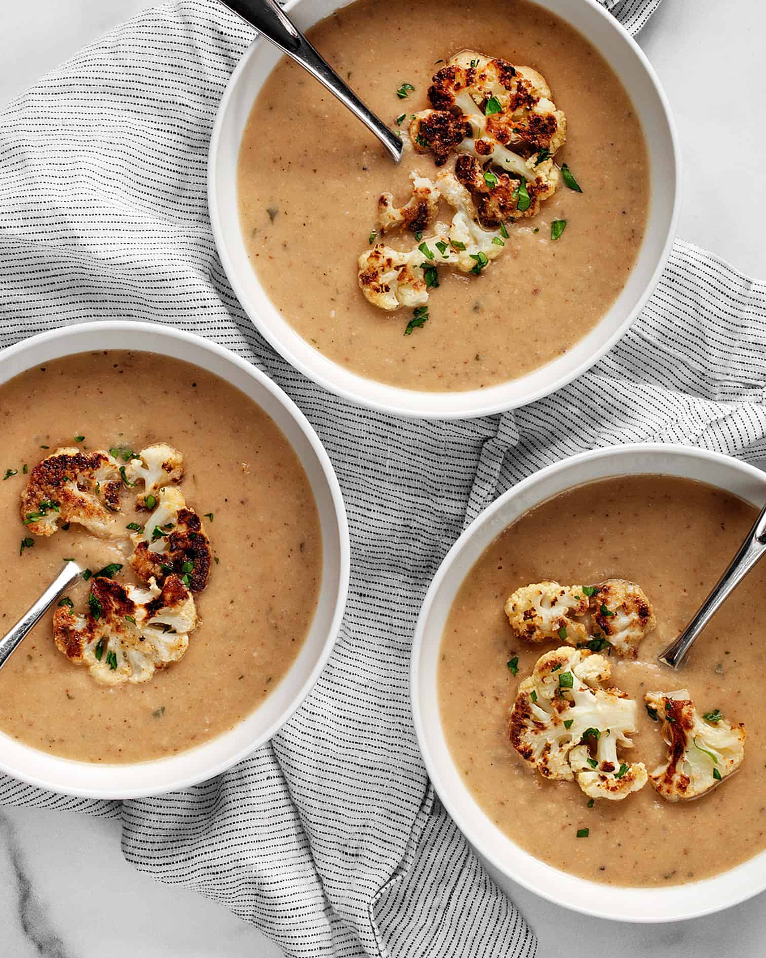 Cauliflower White Bean Tahini Soup