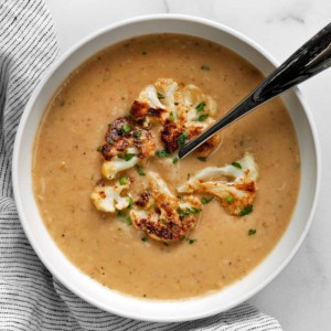 Cauliflower White Bean Tahini Soup