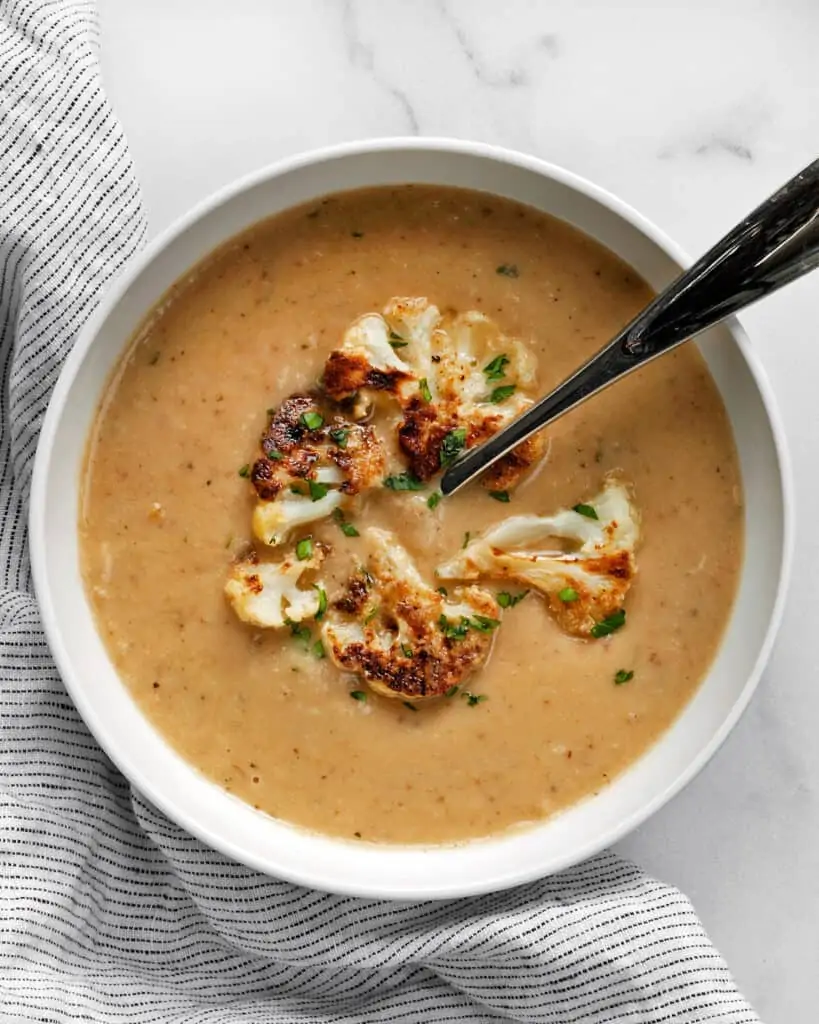 Cauliflower White Bean Tahini Soup