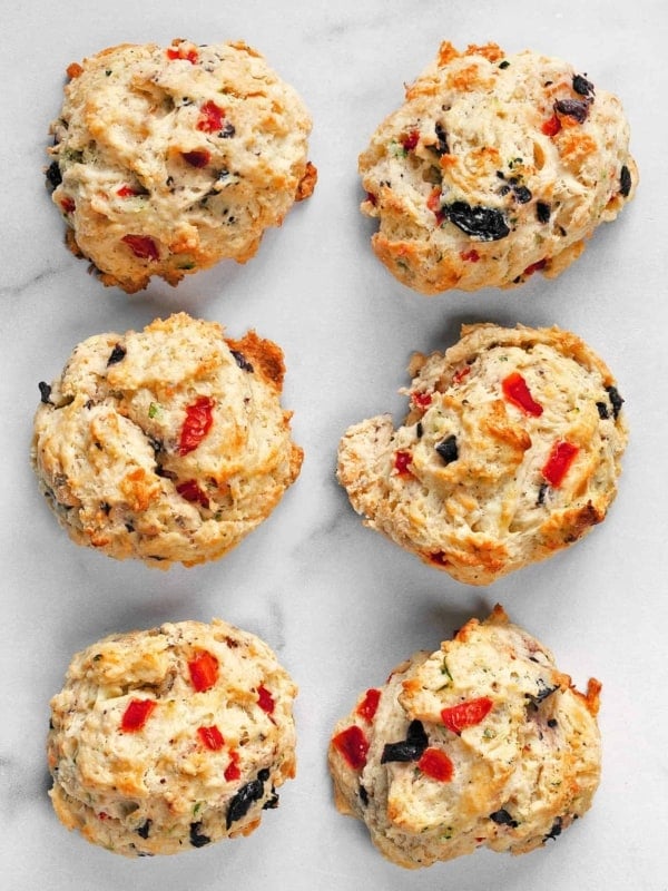 Red Pepper Olive Goat Cheese Biscuits