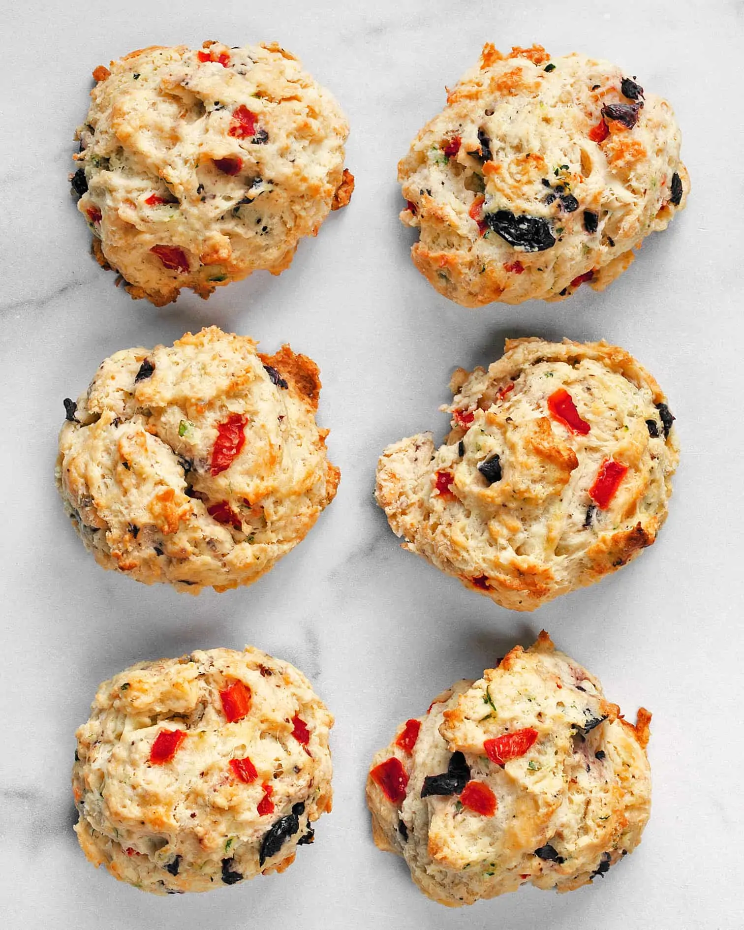 Red Pepper Olive Goat Cheese Biscuits