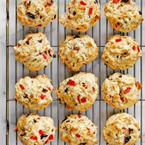 Red Pepper Olive Goat Cheese Biscuits