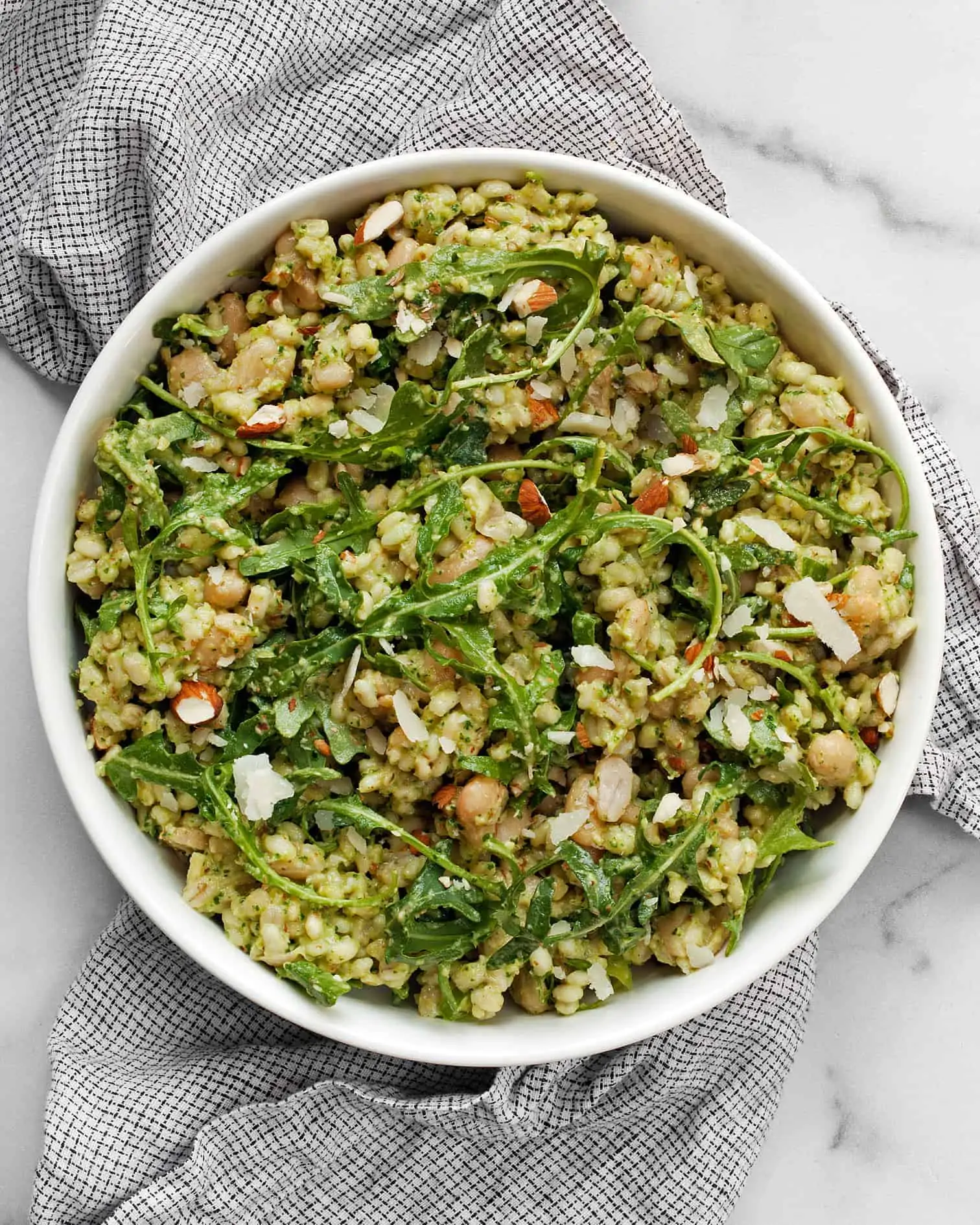 Arugula Cannellini Bean Barley with Almonds | Last Ingredient