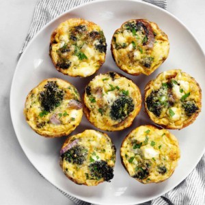 Mini Roasted Broccoli Onion Frittatas