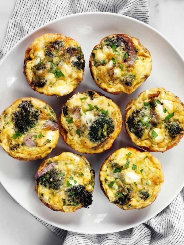 Mini Roasted Broccoli Onion Frittatas