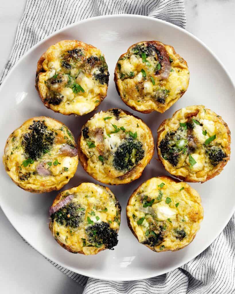 Mini Roasted Broccoli Onion Frittatas