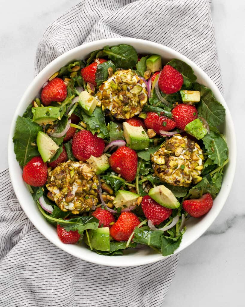 Pistachio Goat Cheese Strawberry Salad