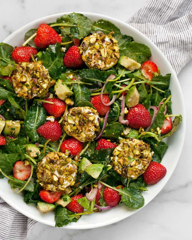 Pistachio Goat Cheese Strawberry Salad