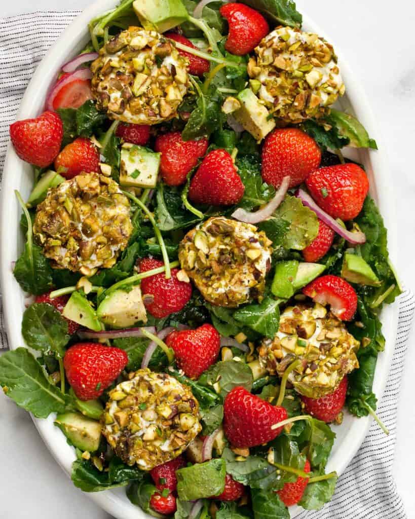 Pistachio Goat Cheese Strawberry Salad