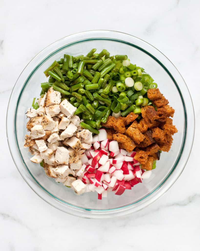 Chopped salad Ingredients in a bowl