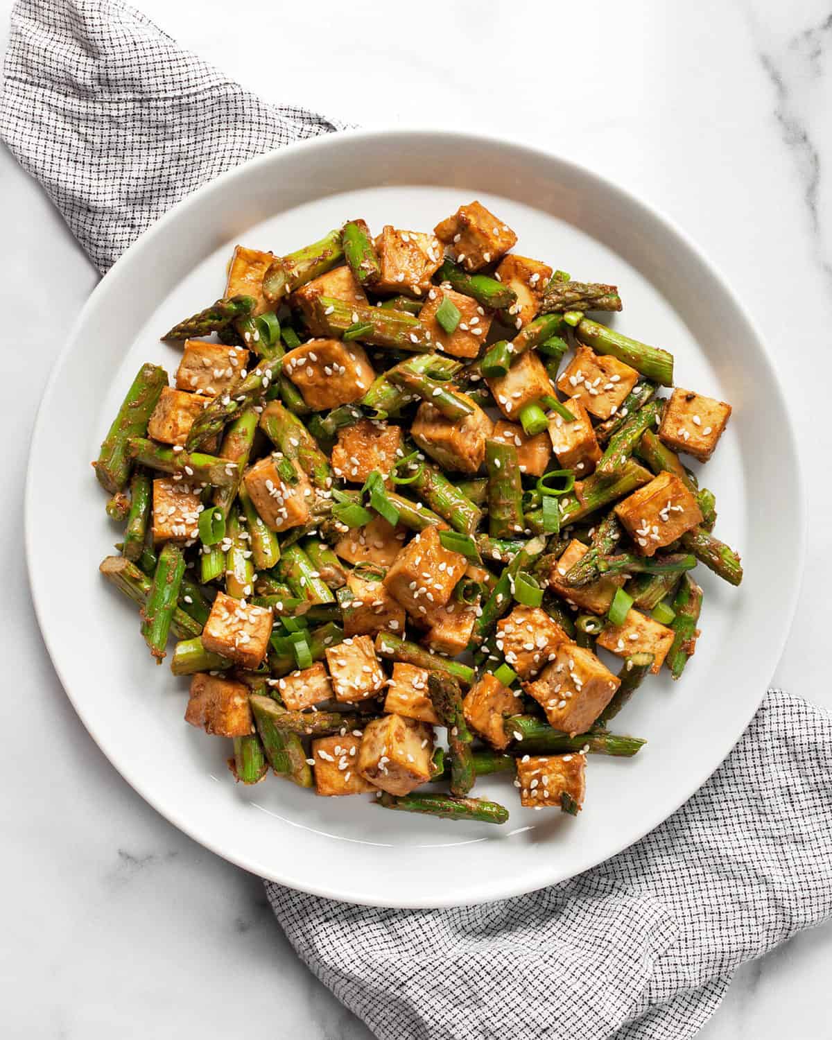Easy Vegan Sesame Tofu Asparagus Last Ingredient