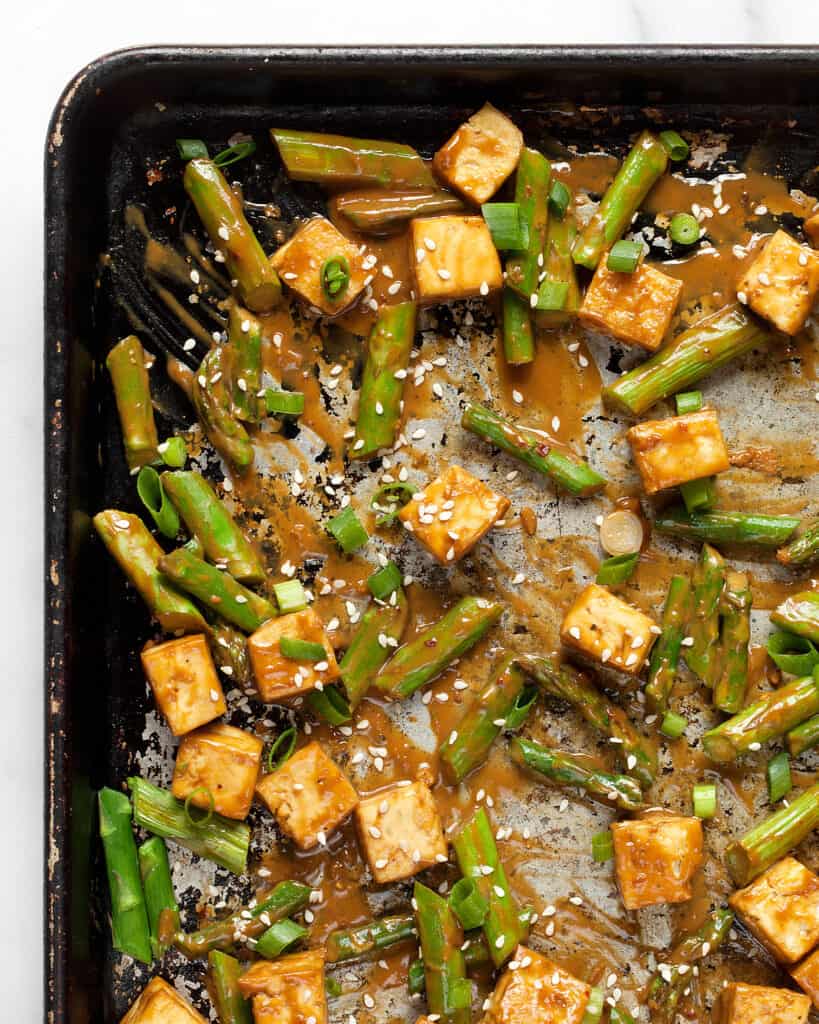 Easy Vegan Sesame Tofu Asparagus Last Ingredient