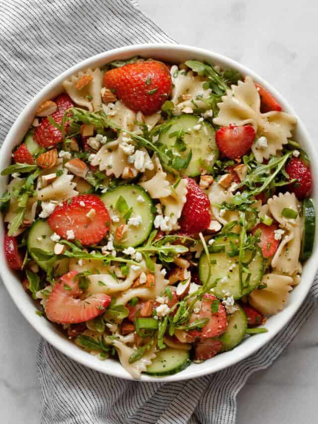 Strawberry Cucumber Pasta Salad Recipe Last Ingredient