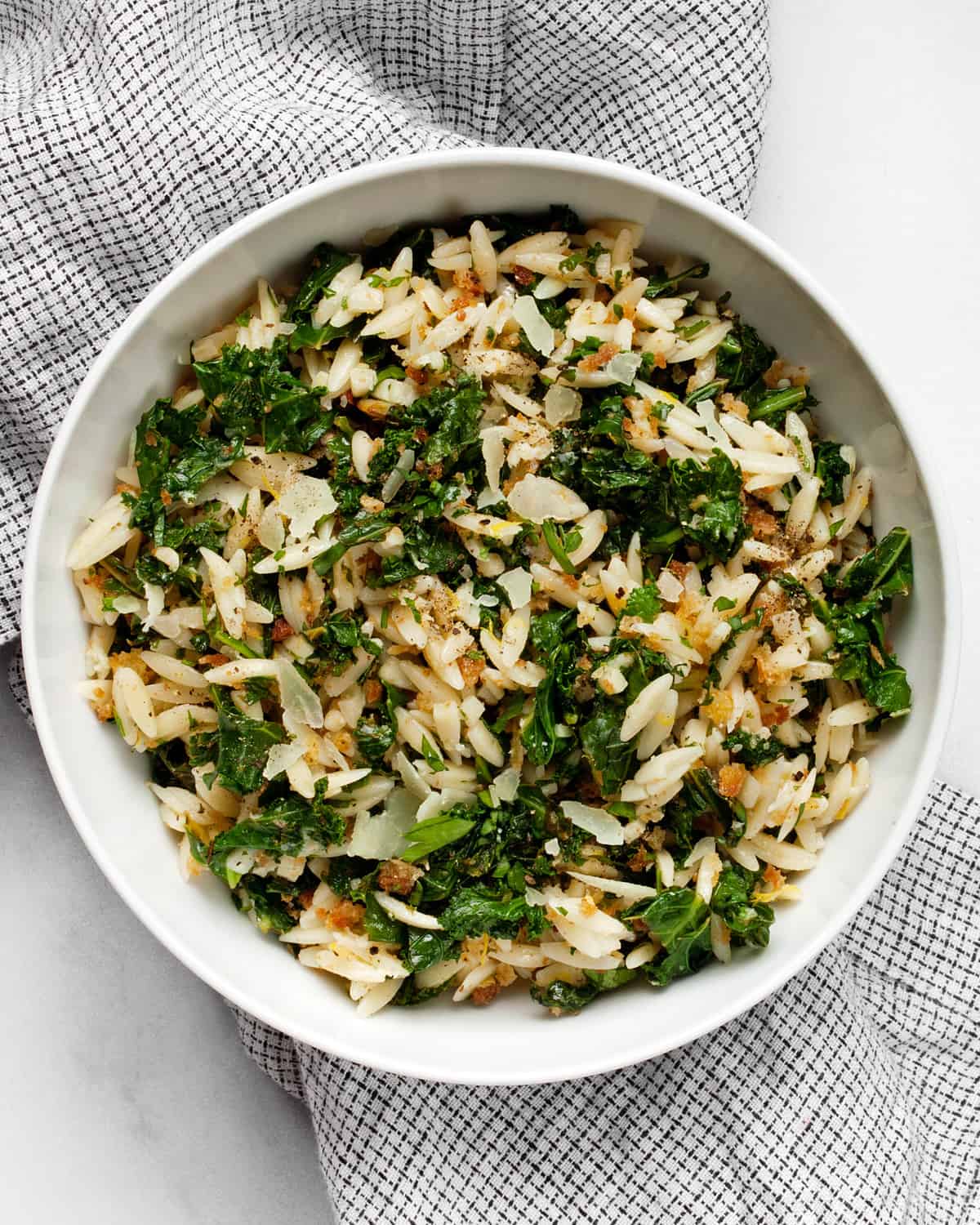 Lemon Kale Orzo with Garlic & Breadcrumbs Last Ingredient