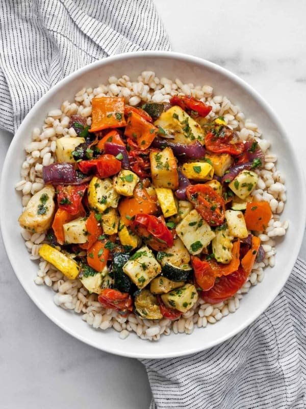 Roasted Mediterranean Vegetables and Halloumi