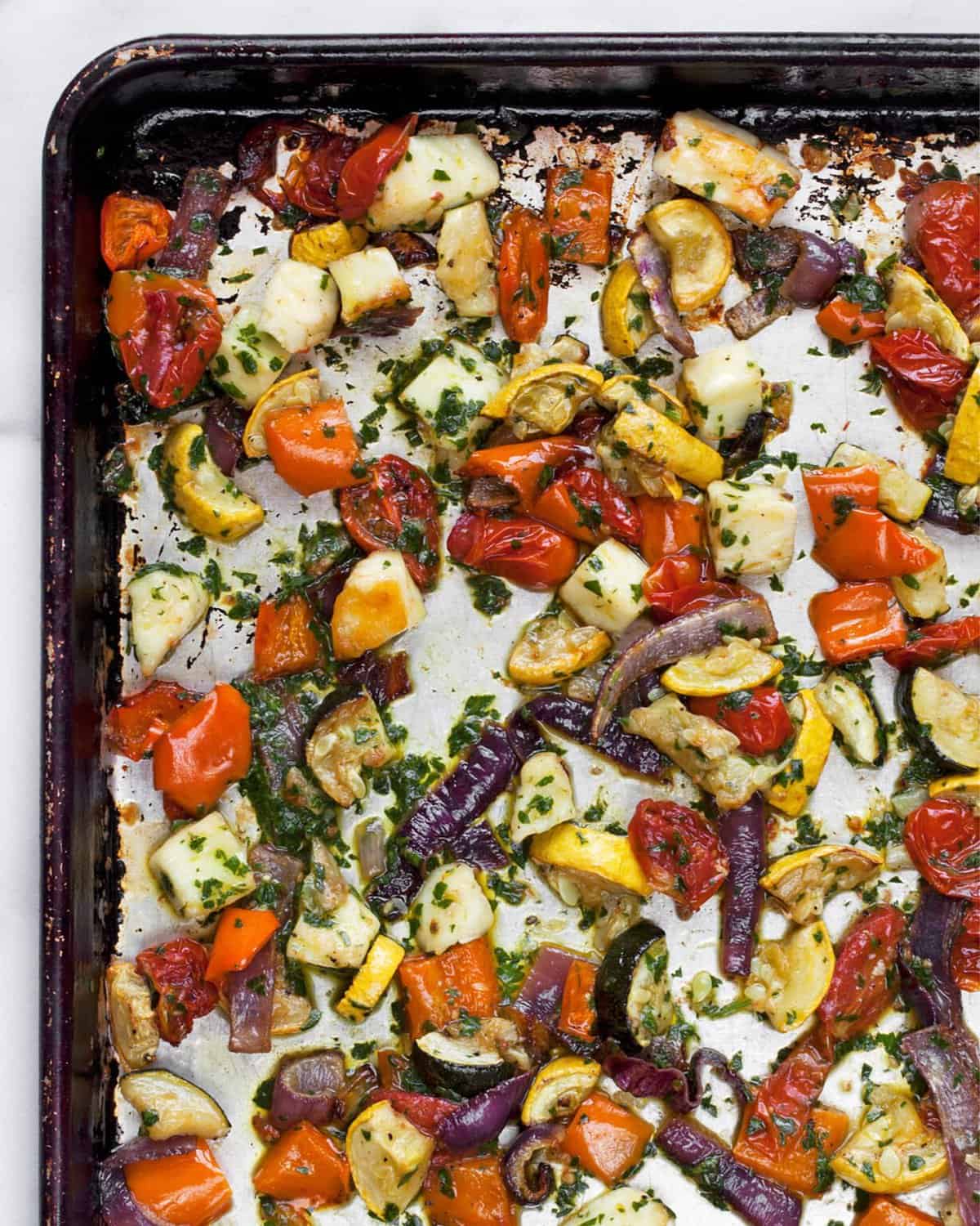 Roasted Mediterranean Vegetables and Halloumi Last Ingredient