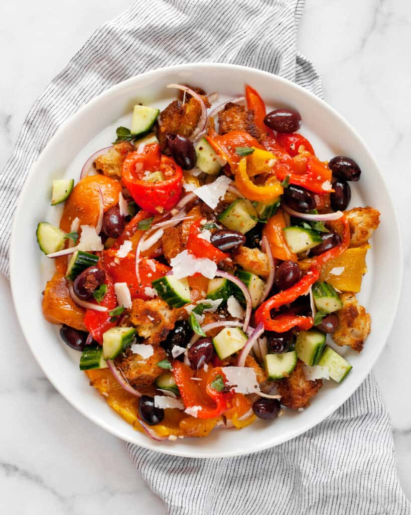 Pepper Panzanella Salad