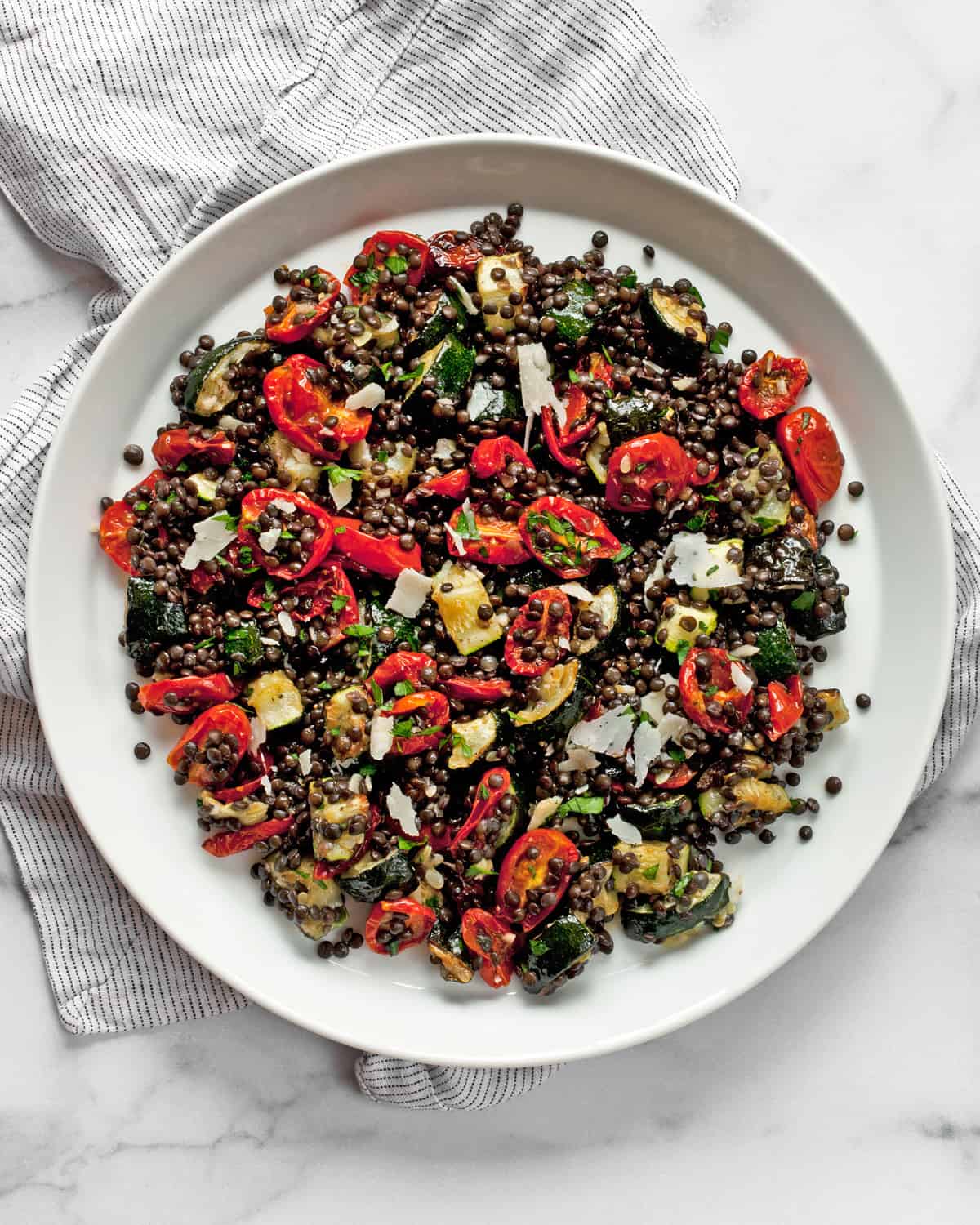 Roasted Zucchini Tomato Lentil Salad Last Ingredient