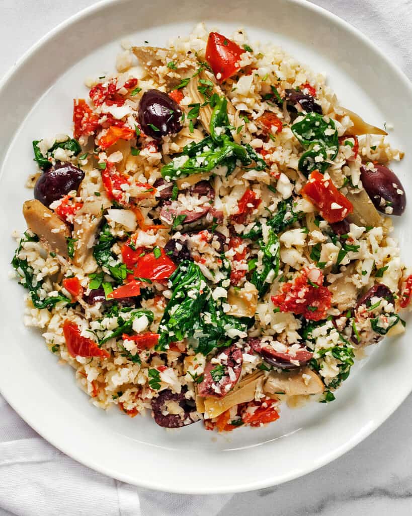 Tomato Olive Artichoke Cauliflower Rice