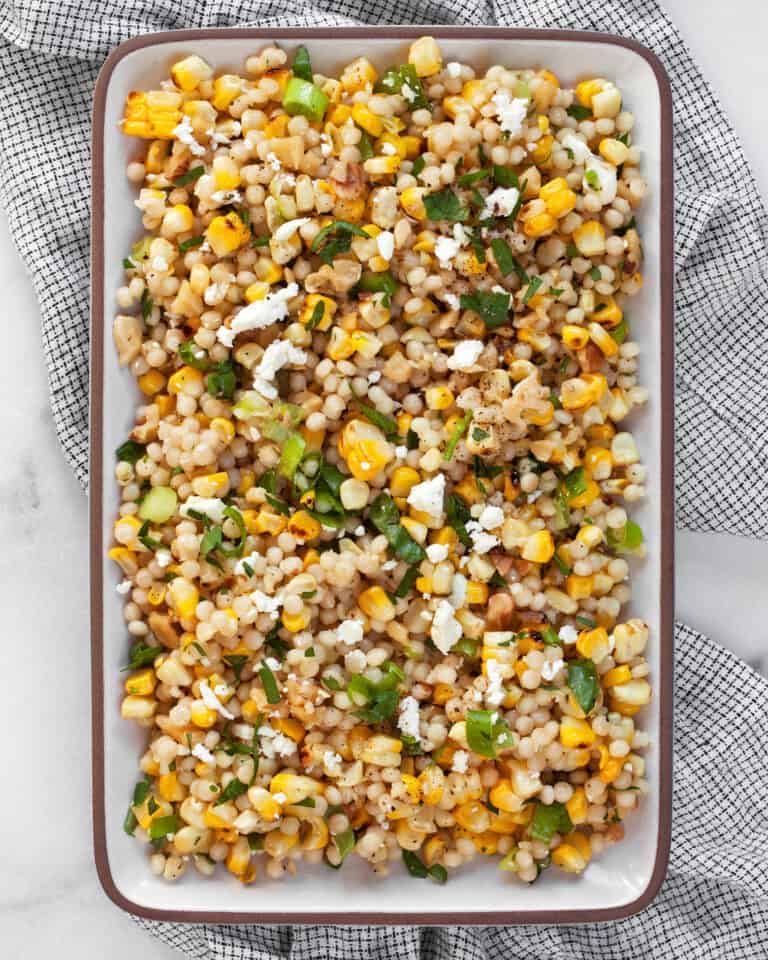 Grilled Corn Couscous with Lemon & Feta Last Ingredient