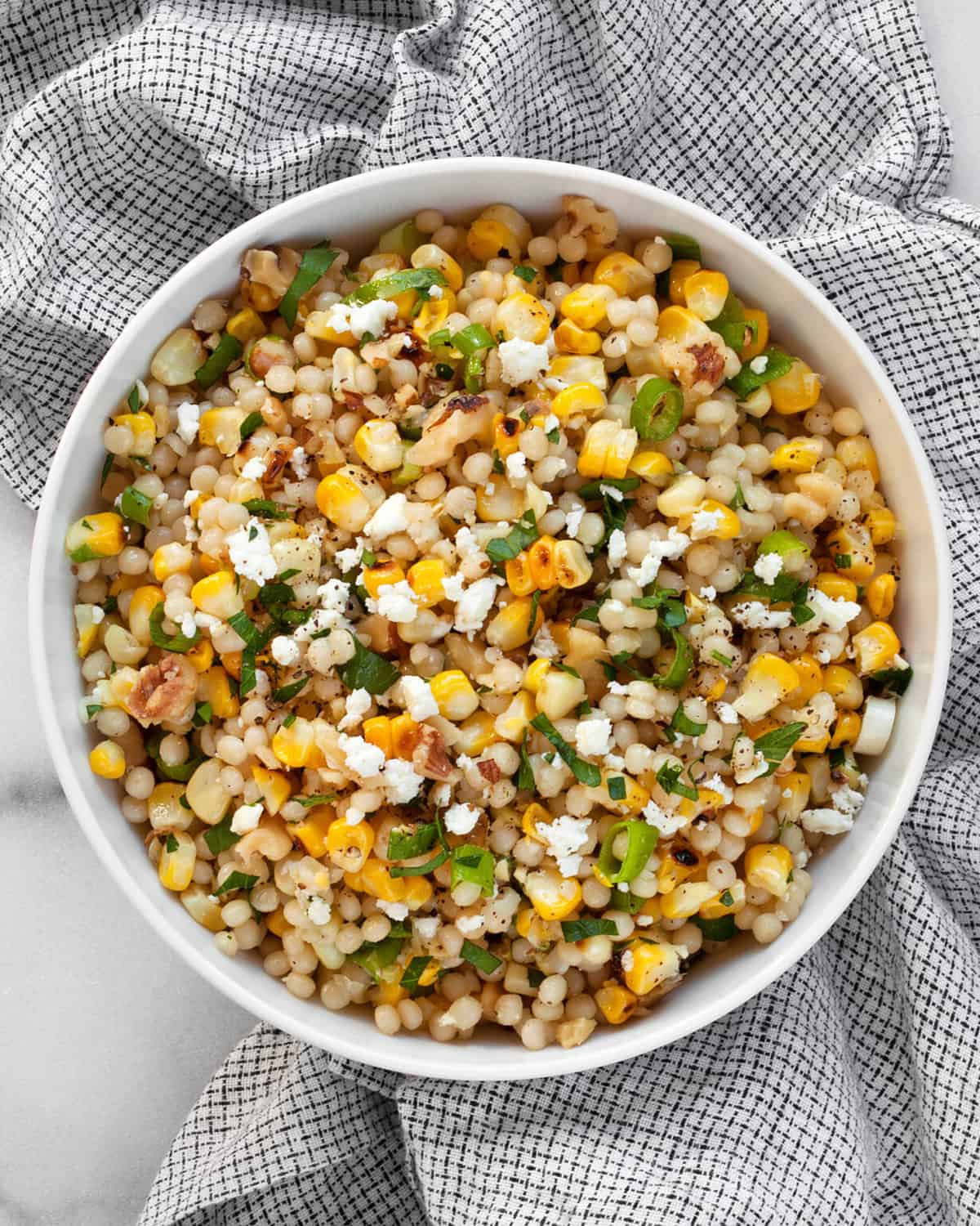 Grilled Corn Couscous with Lemon & Feta Last Ingredient