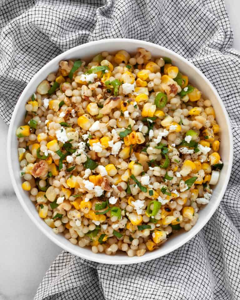 Grilled Corn Couscous with Lemon & Feta Last Ingredient