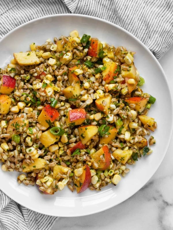 Peach Corn Farro