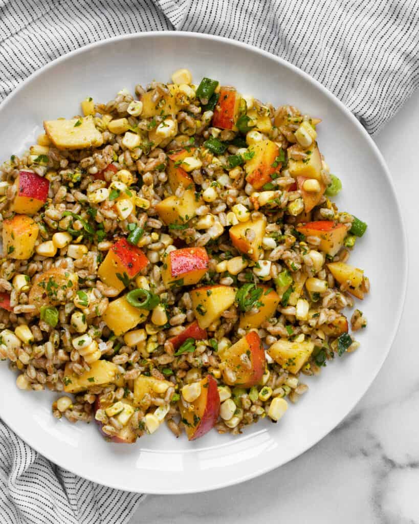 Peach Corn Farro