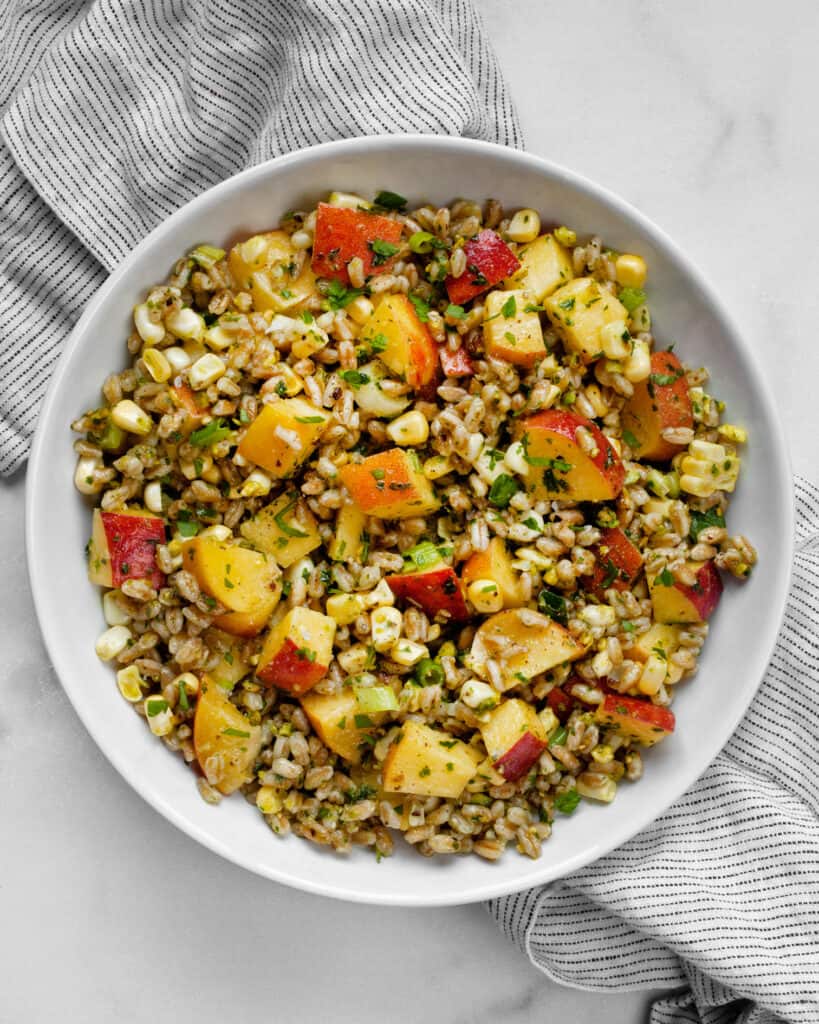 Peach Corn Farro