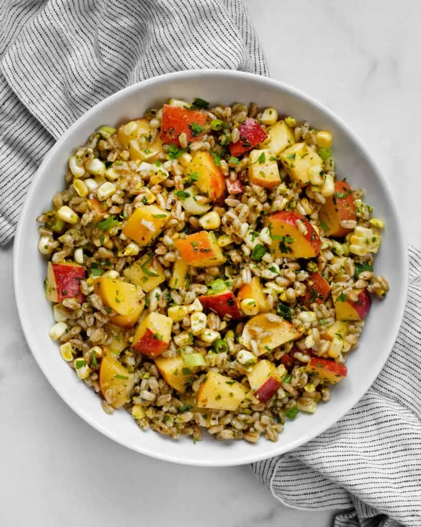 Peach Corn Farro