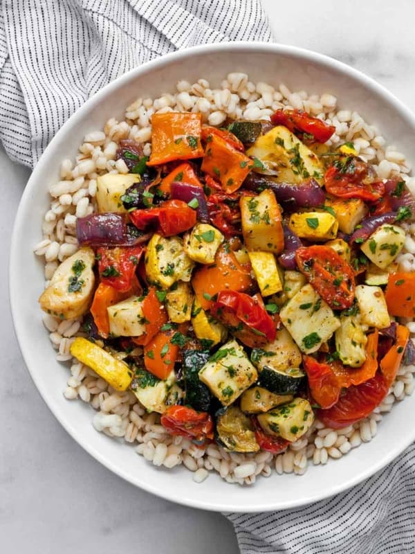 Roasted Mediterranean Vegetables and Halloumi