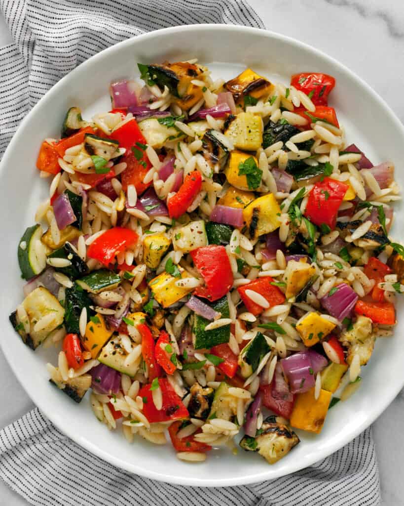 Grilled Vegetable Orzo Salad