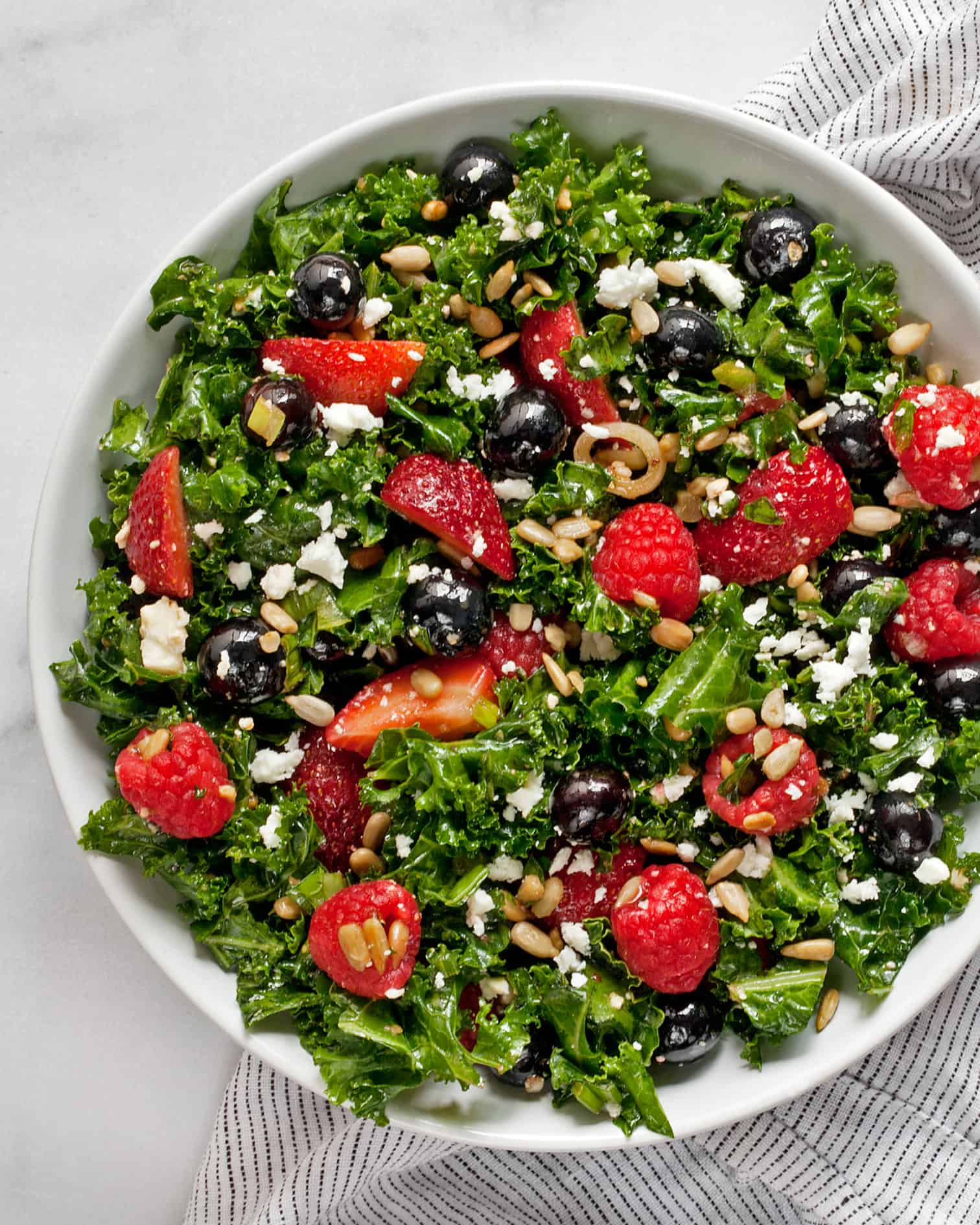 Mixed Berry Kale Salad with Goat Cheese Last Ingredient